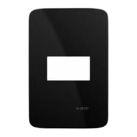 Placa 4x2 1/3 glass + suporte  - cor preto